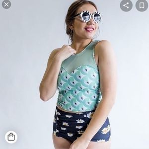 Kortni Jeane Netted Sweetheart Top in Birdseye